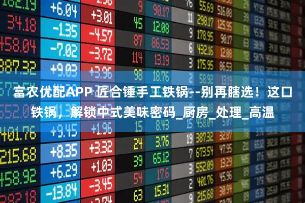 富农优配APP 匠合锤手工铁锅--别再瞎选！这口铁锅，解锁中式美味密码_厨房_处理_高温
